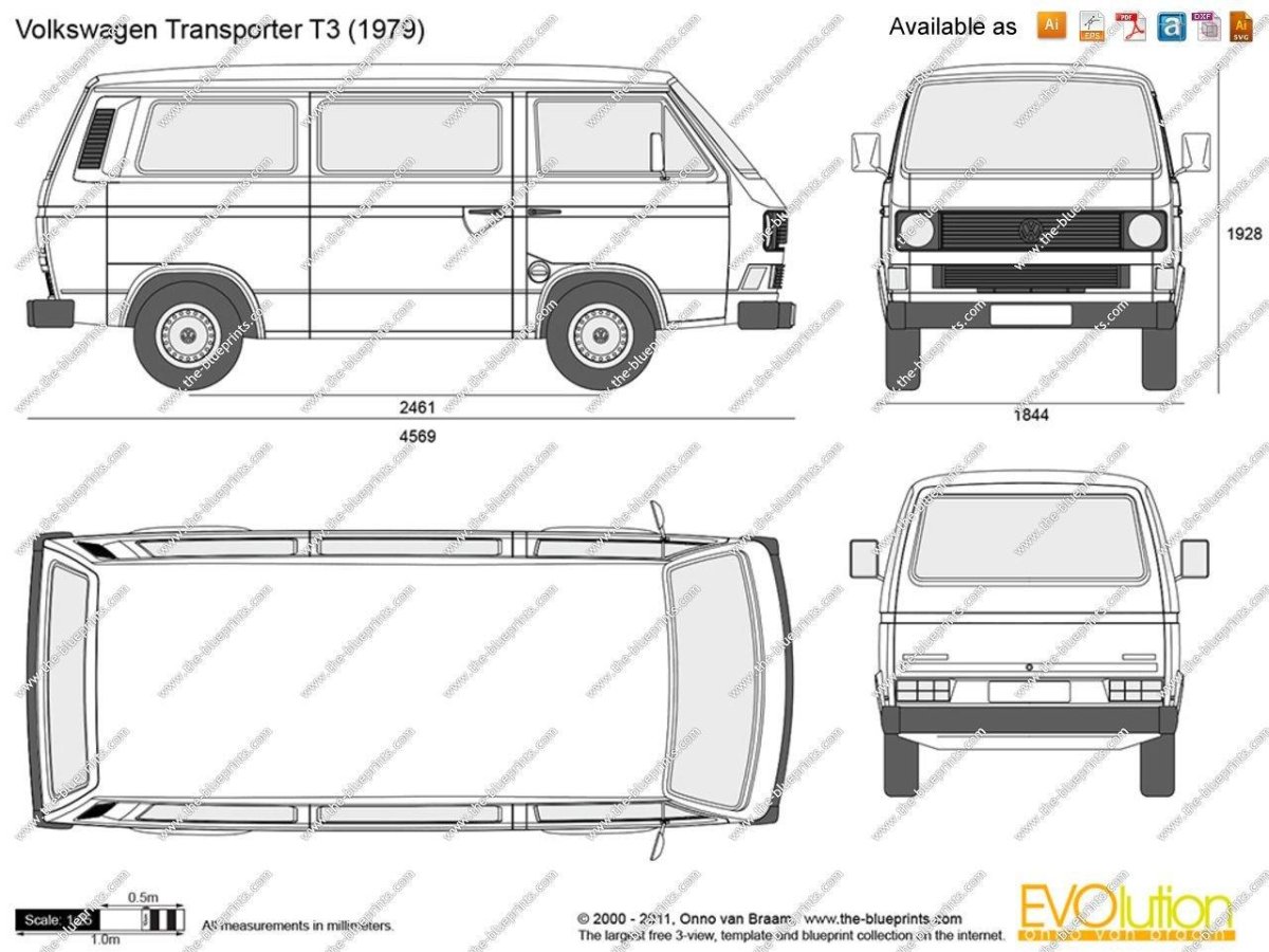Volkswagen Transporter t3 чертёж