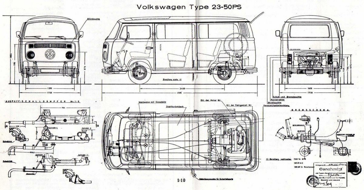 Volkswagen Transporter t3 чертёж