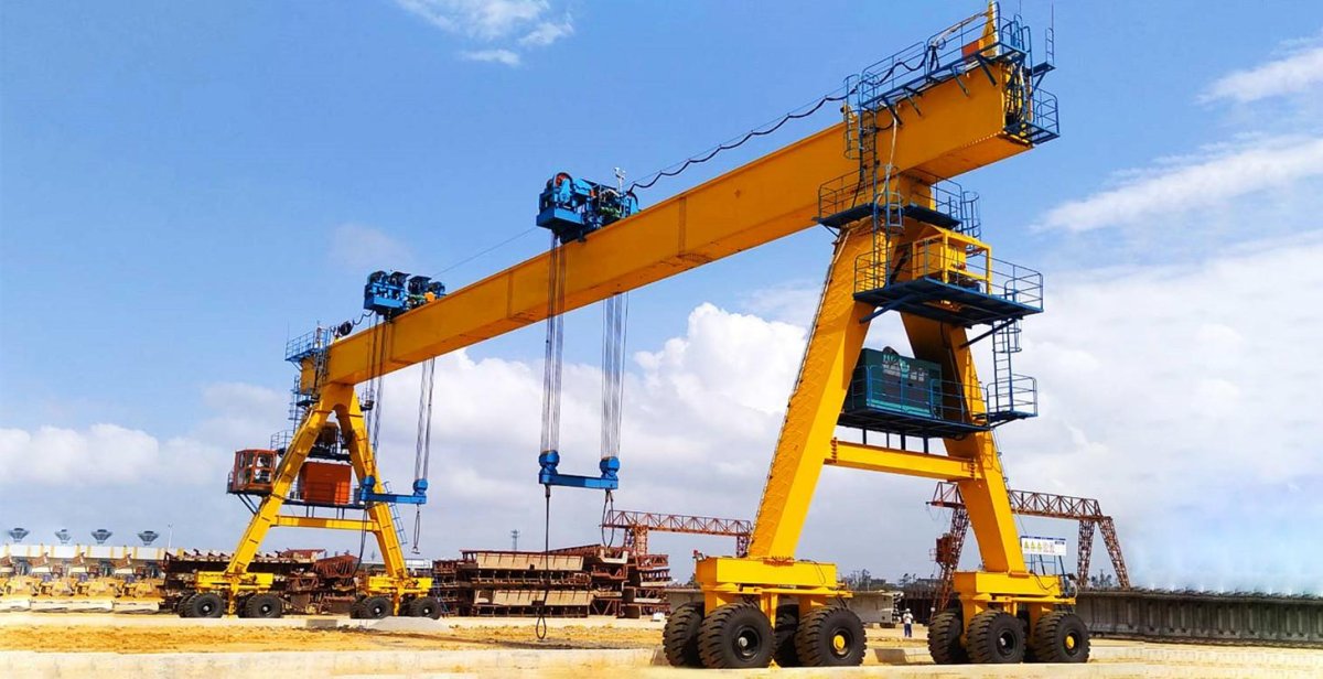 Козловой кран на пневмоходу 10 т