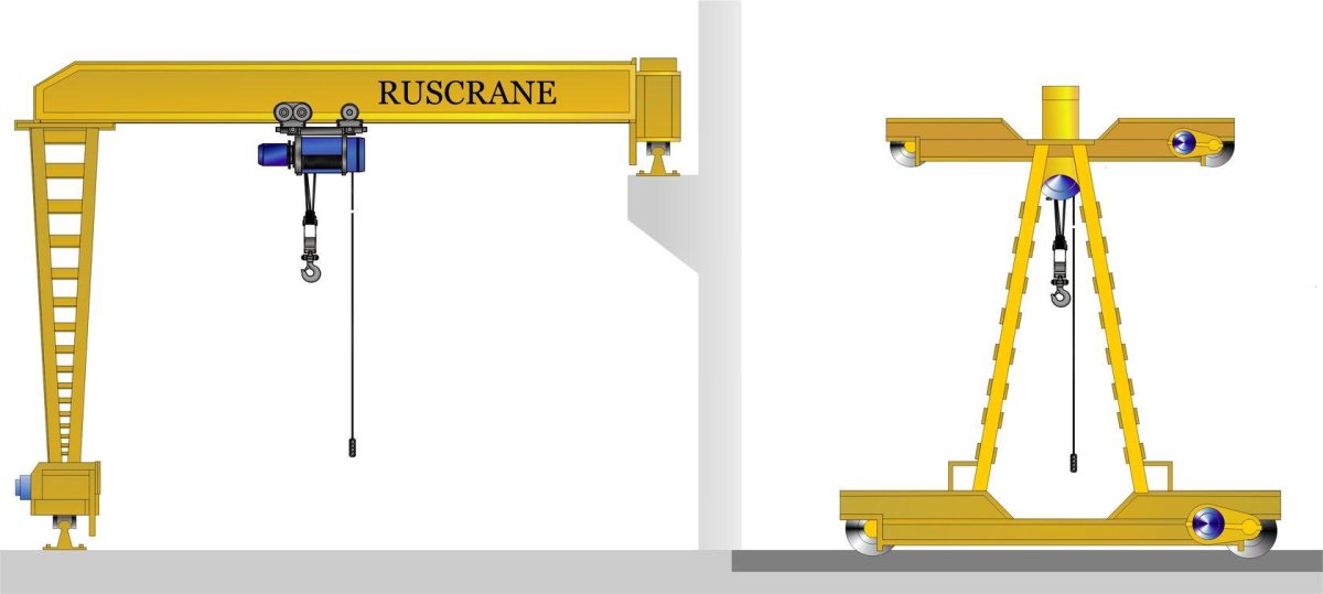 Полукозловой кран 2т