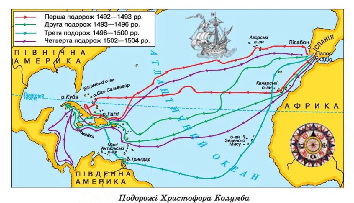 Маршрут путешествия Христофора Колумба