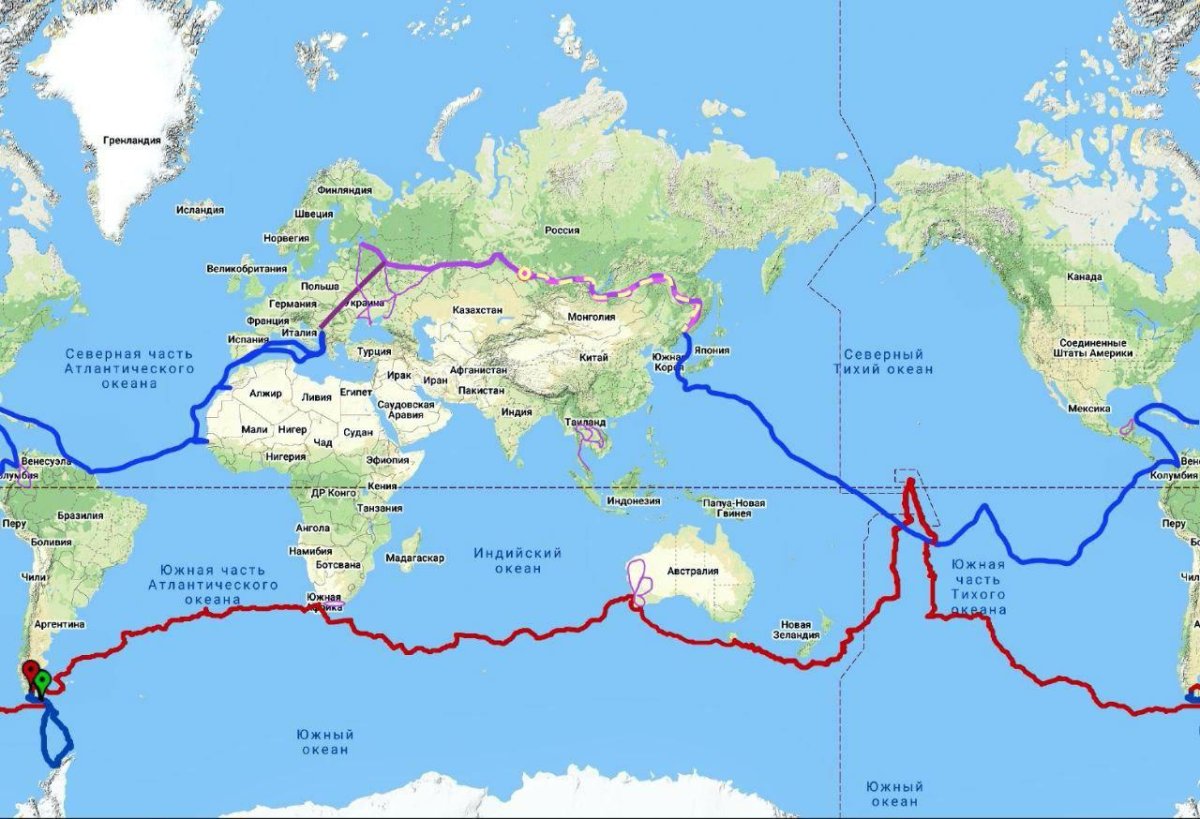 Маршрут кругосветного путешествия