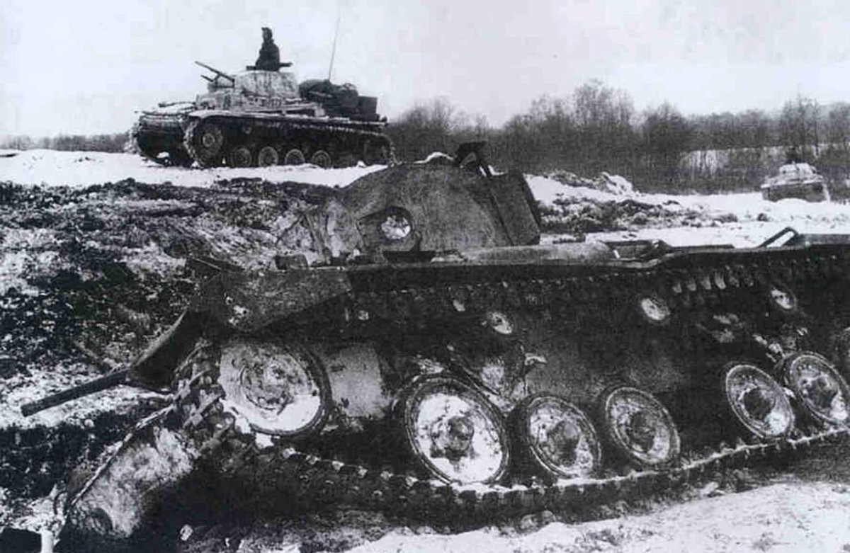 Немецкие танки в районе Истры 1941