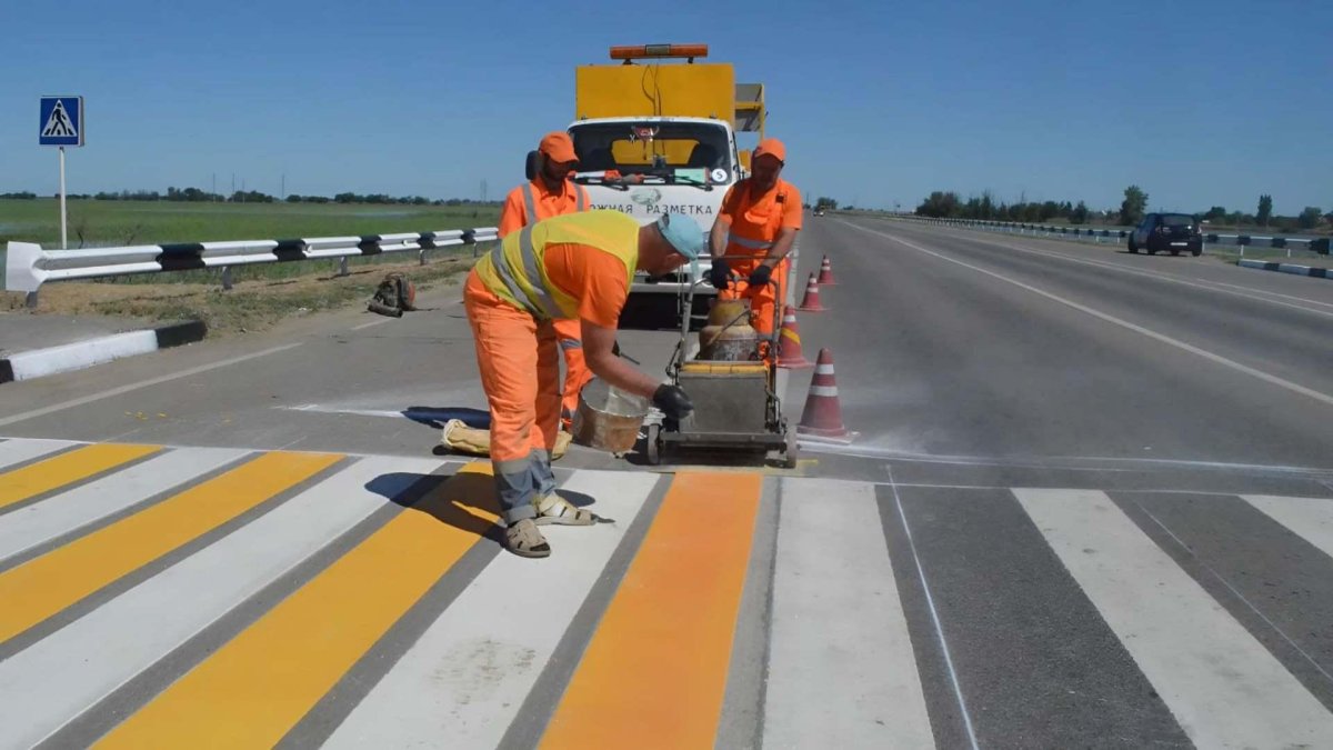 Термопластик нанесение дорожной разметки