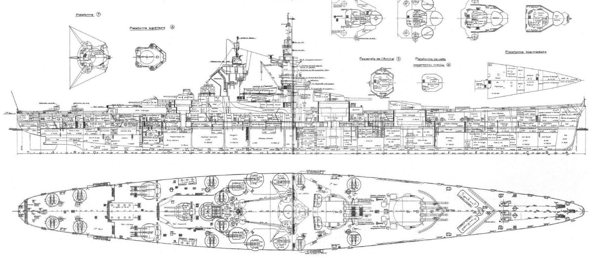 Линкор Ришелье чертежи