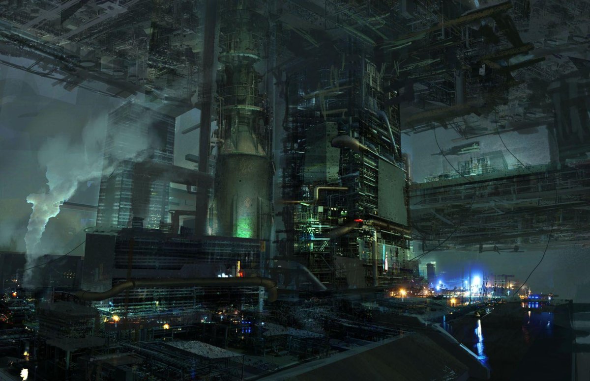 Город завод Sci Fi
