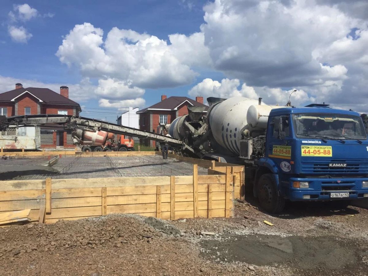 Разгрузка бетона