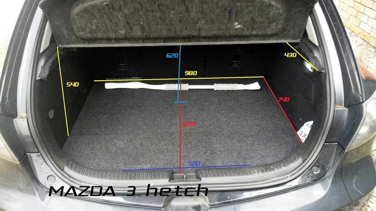 Мазда 3 габариты багажника