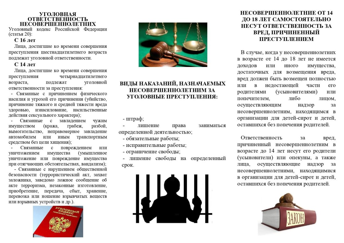 Памятка об уголовной ответственности для детей