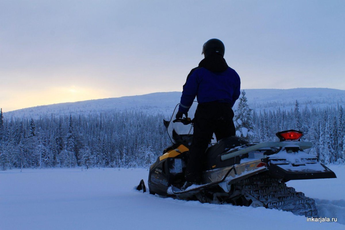 Человек на снегоходе