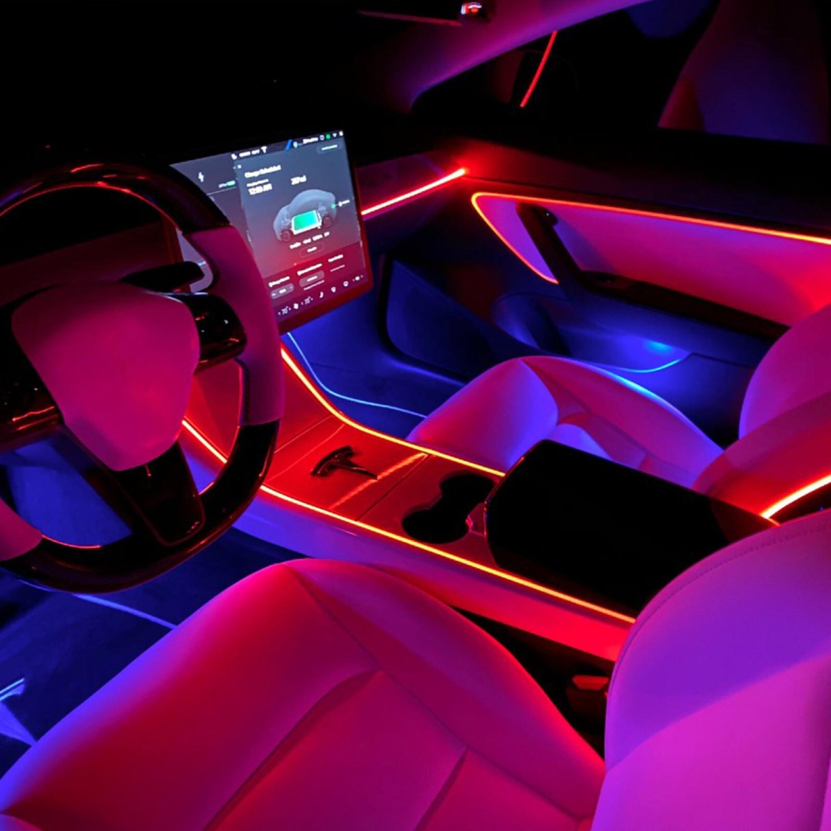 Tesla model 3 подсветка салона