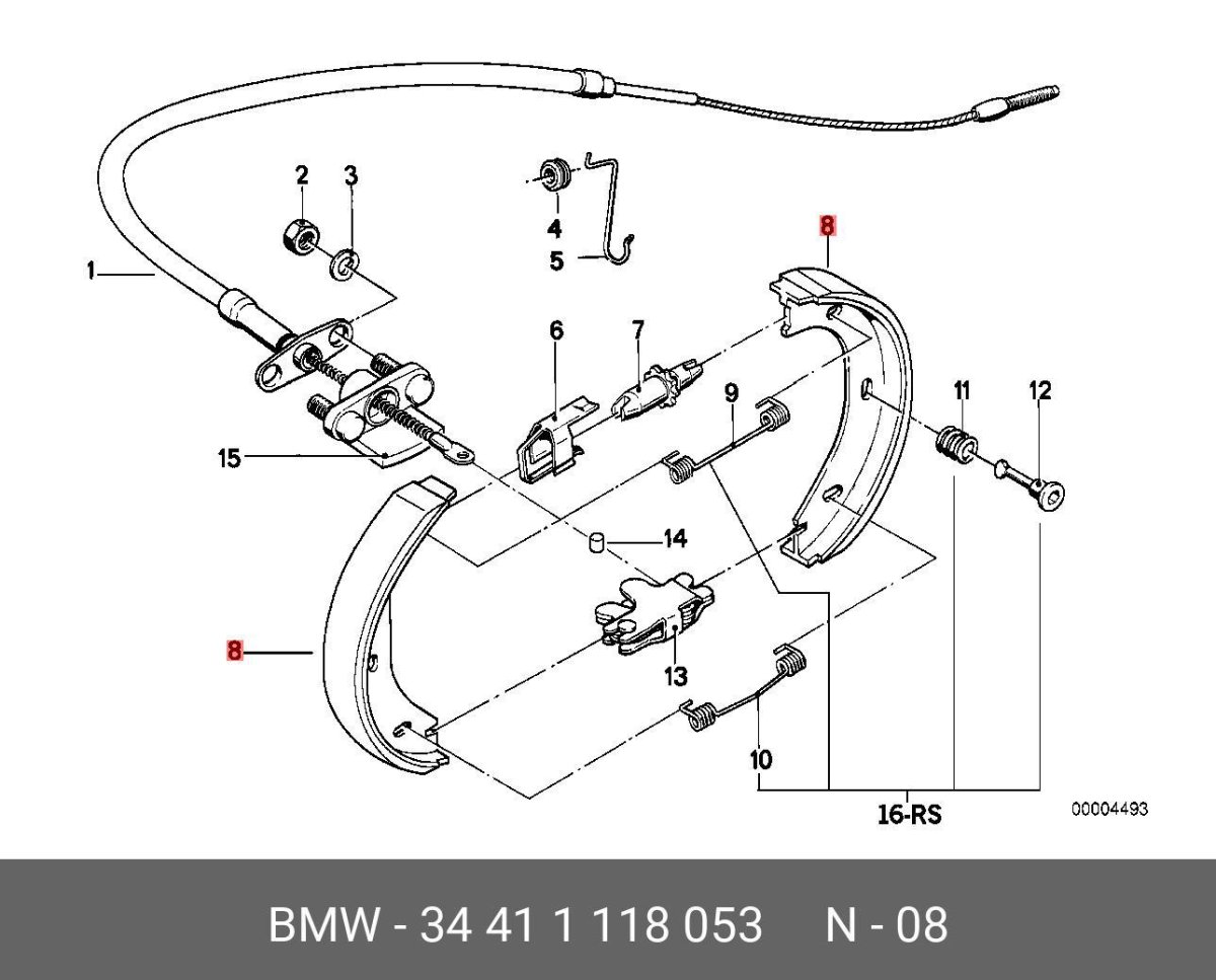 Трос стояночного тормоза БМВ е39