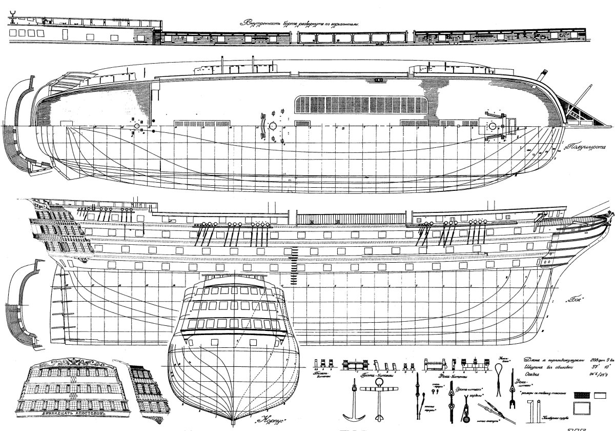 Линкор 12 апостолов чертежи