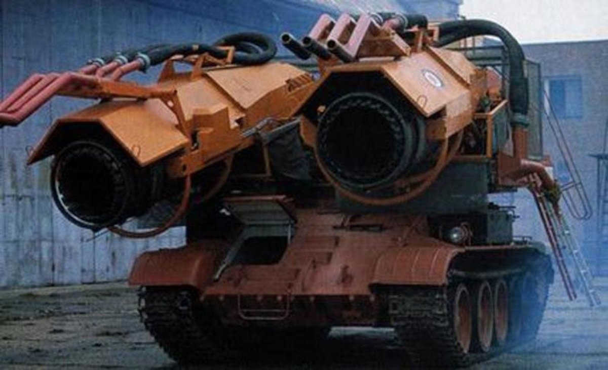 Пожарная машина ветерок на базе танка т-34