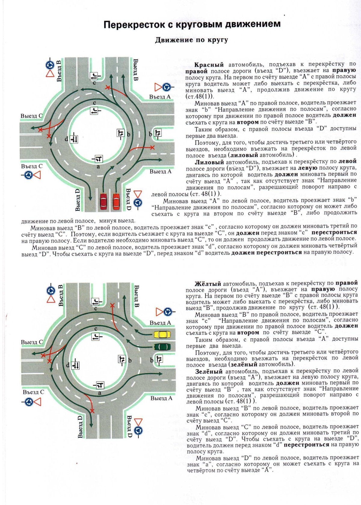 Правила проезда перекрестка с круговым движением 2021