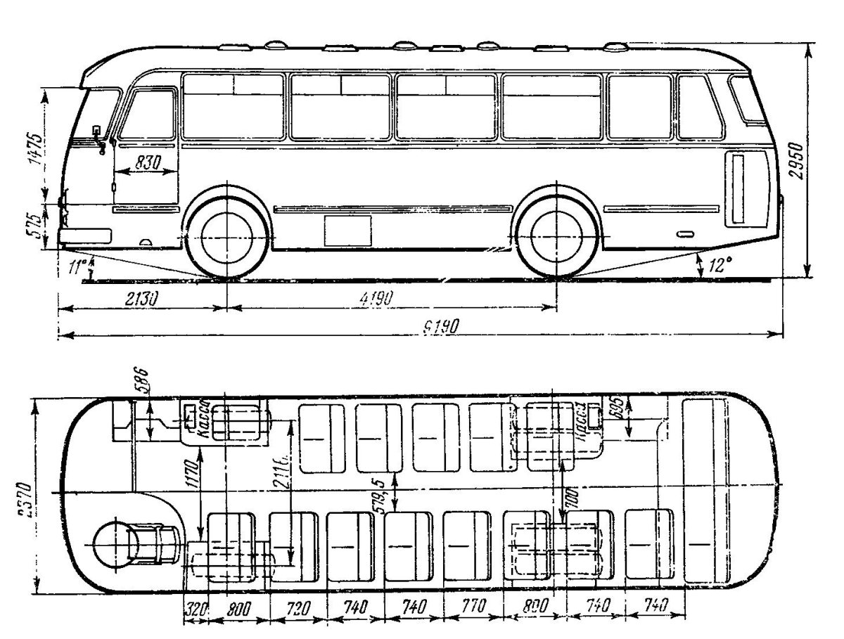 ЛАЗ 695 Н габариты