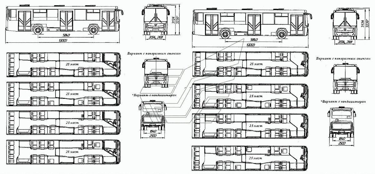 Габариты автобуса НЕФАЗ 5299