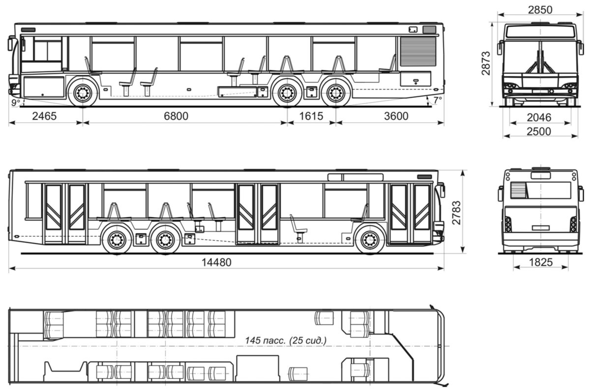 ЛИАЗ 5256 чертеж