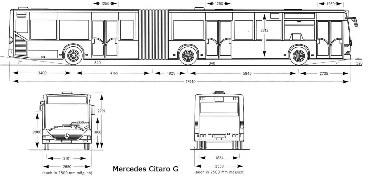 Mercedes-Benz Citaro чертеж