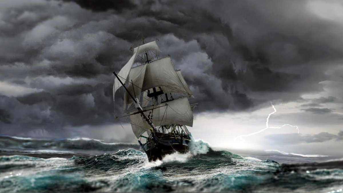 Корабль в шторм
