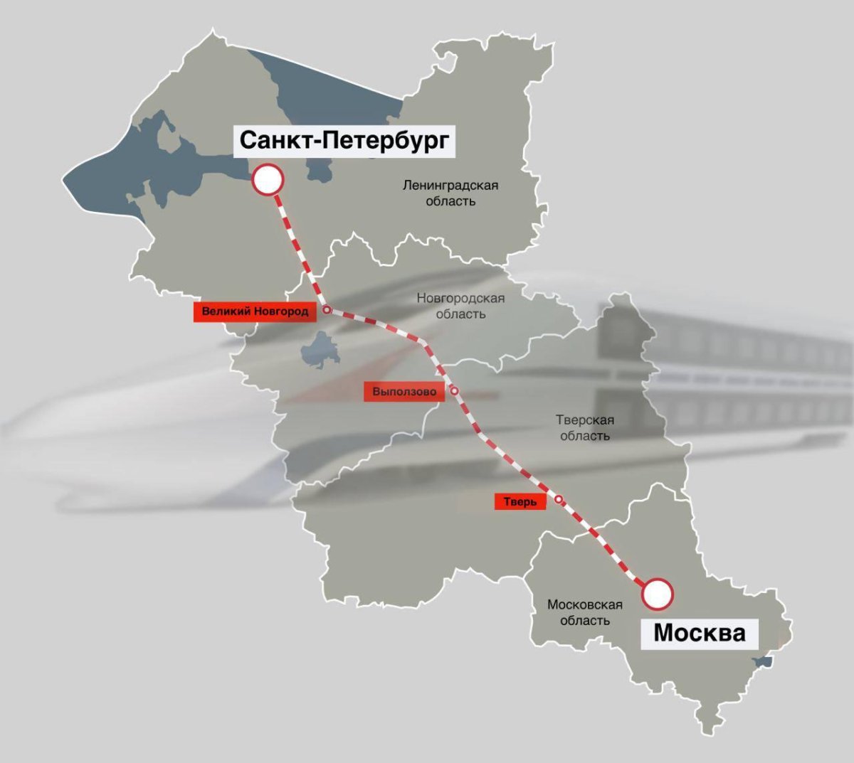 Проект высокоскоростная ЖД магистраль Москва Санкт-Петербург
