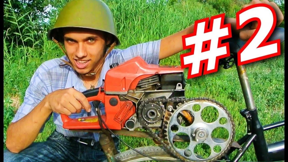 Мопед из бензопилы Хускварна