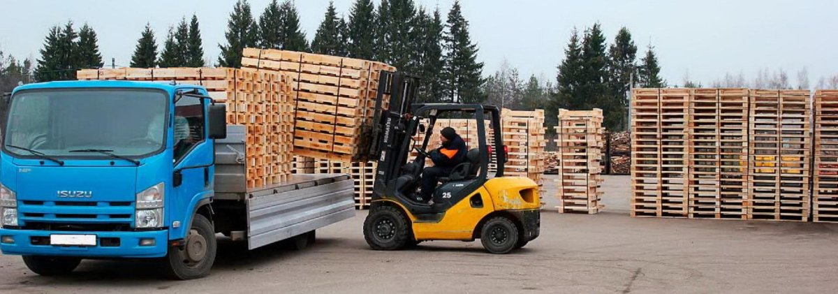 Разгрузка поддонов