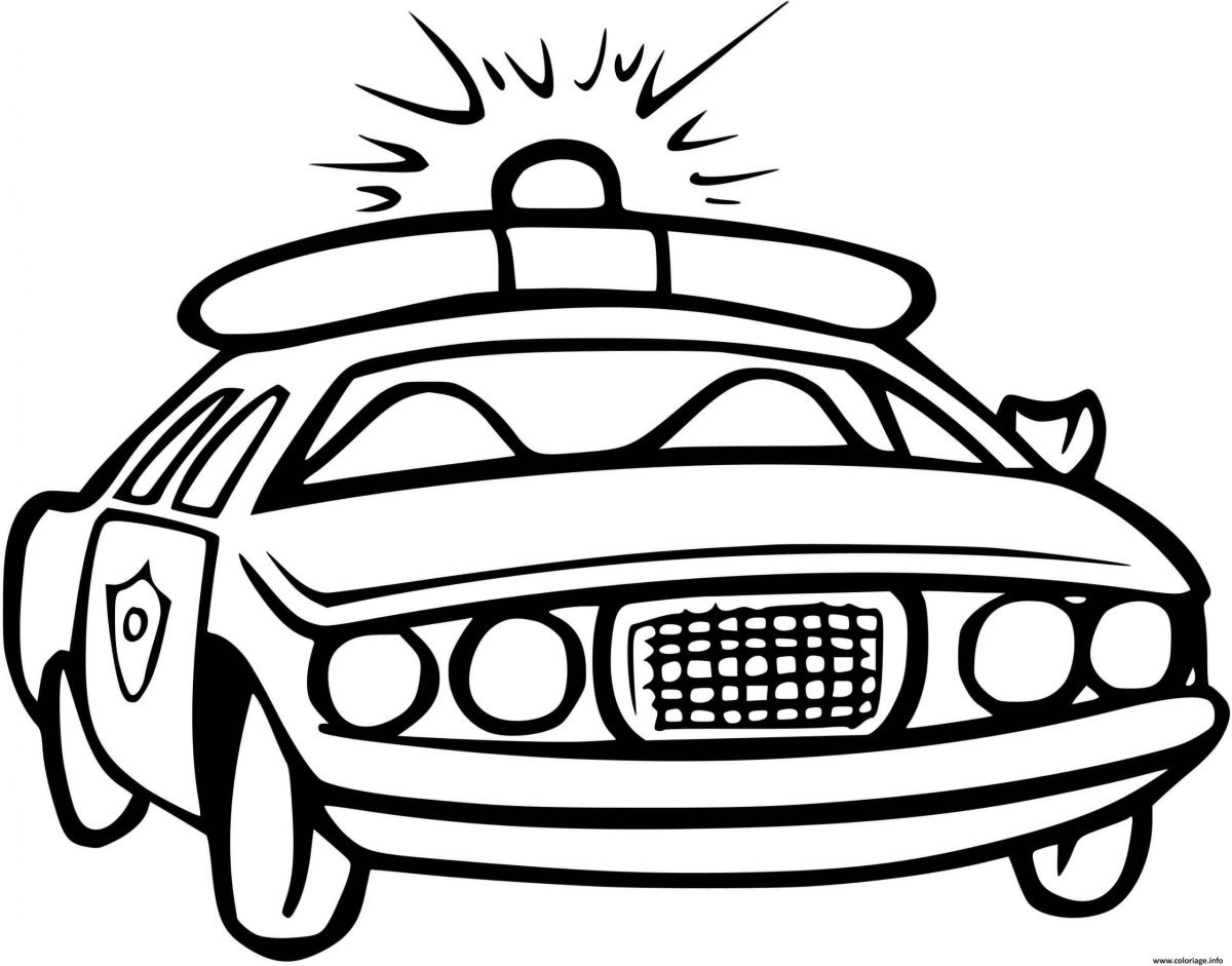 Раскраска машинки полиция
