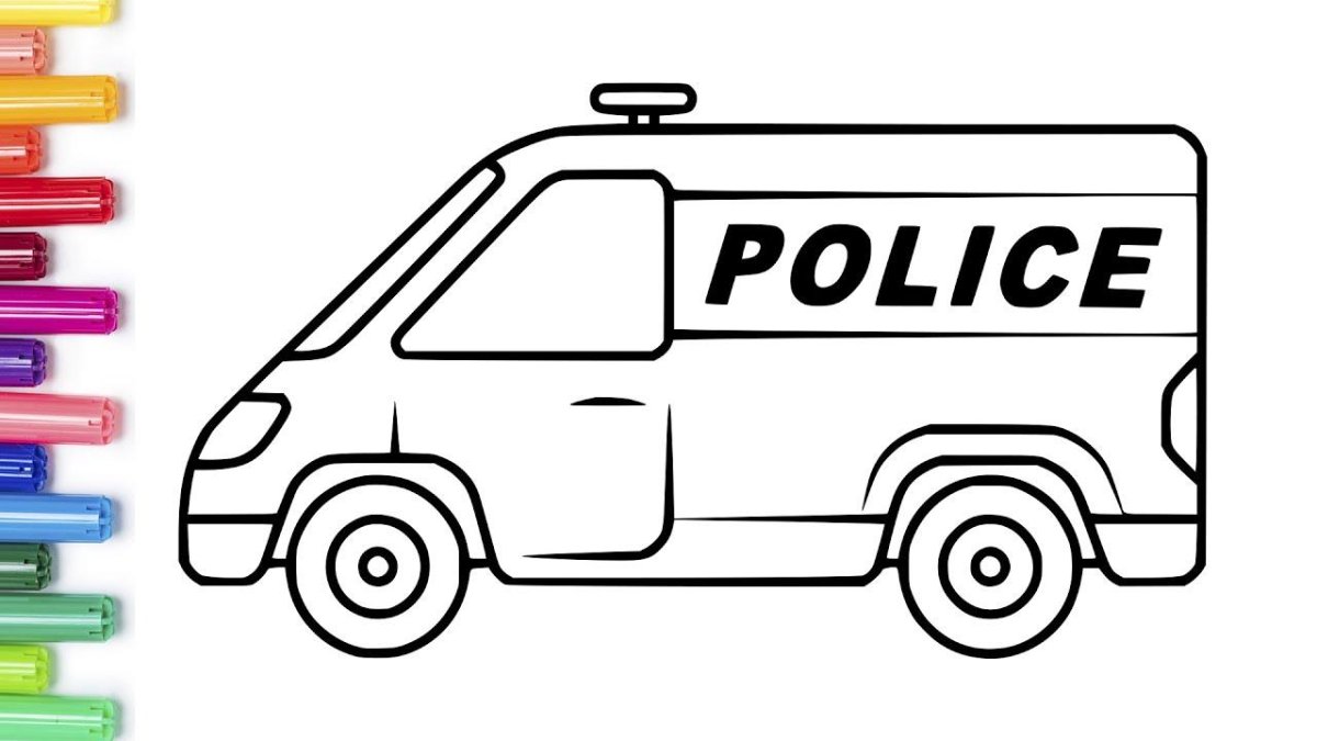 Раскраска УАЗ Буханка полиция