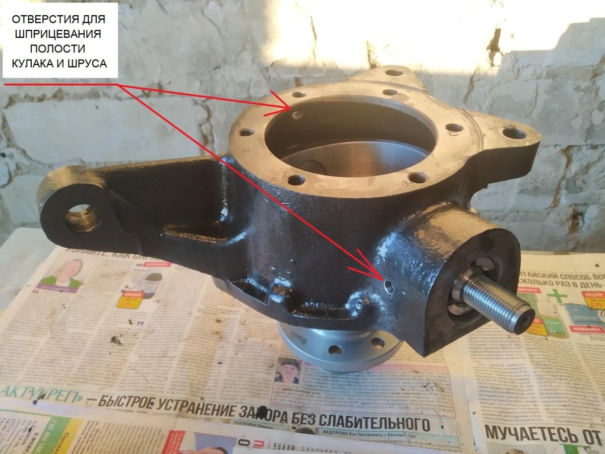 Смазка поворотного кулака УАЗ Буханка