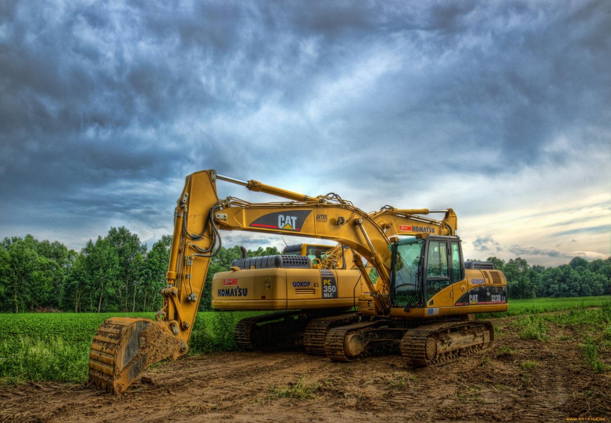 Обои на рабочий стол экскаватор