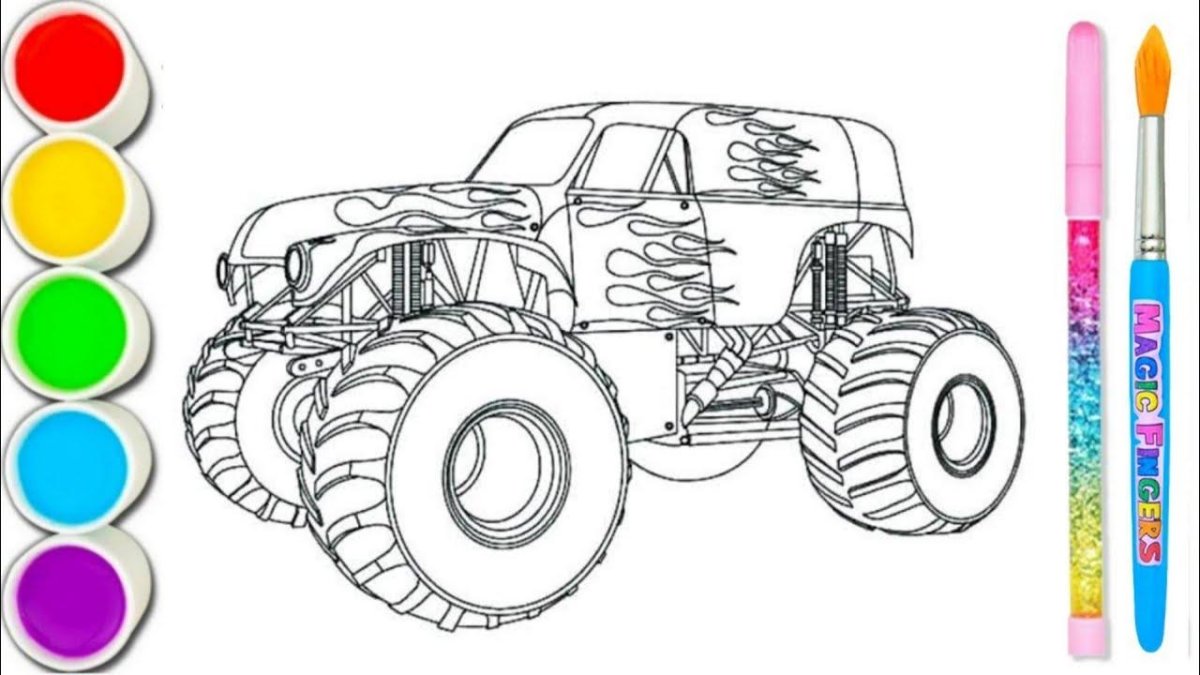 Раскраска Монстер трак хот Вилс