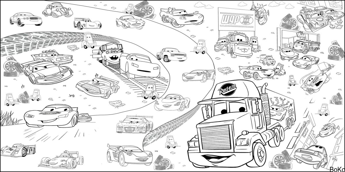 Маккуин раскраска радиатор Спрингс