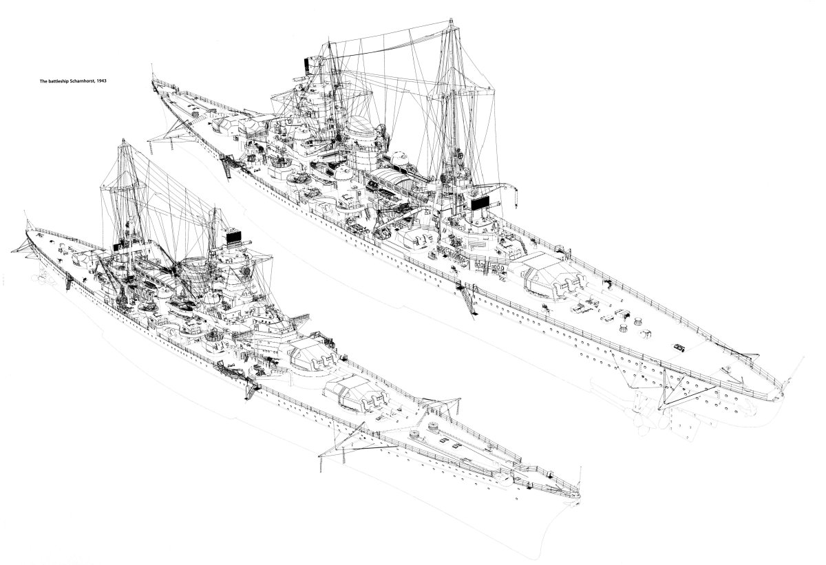 Линкор Шарнхорст чертежи
