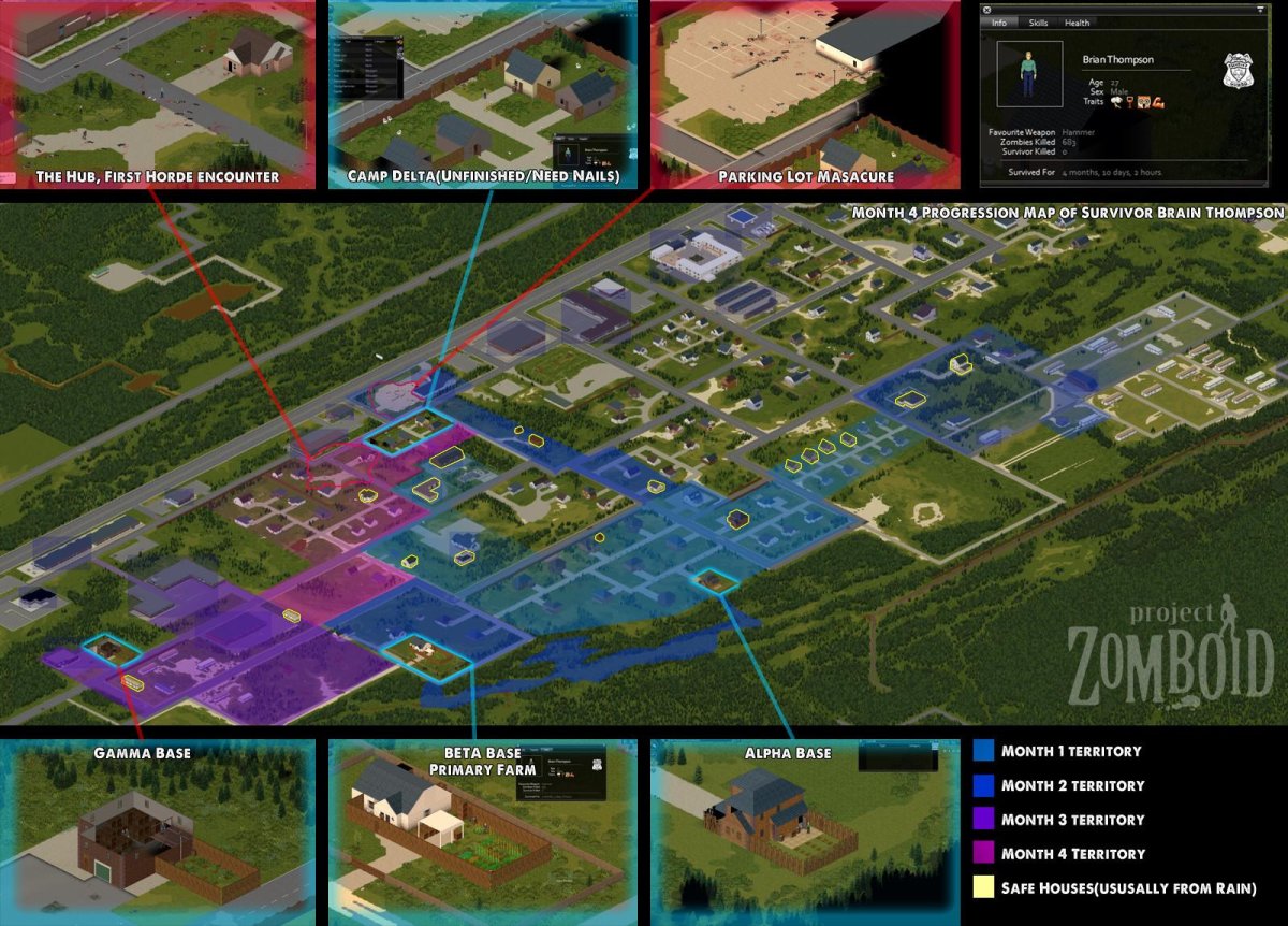 Project Zomboid карты городов Риверсайд