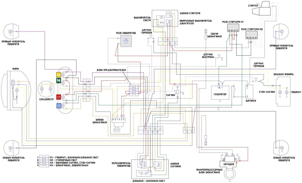 Схема электрооборудования мотоцикл ИМЗ-8.103