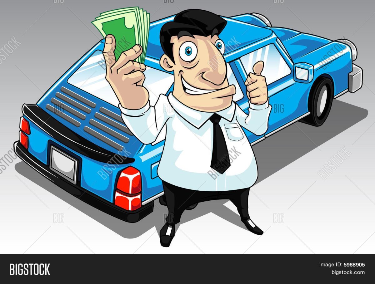 Продавец автомобилей карикатура