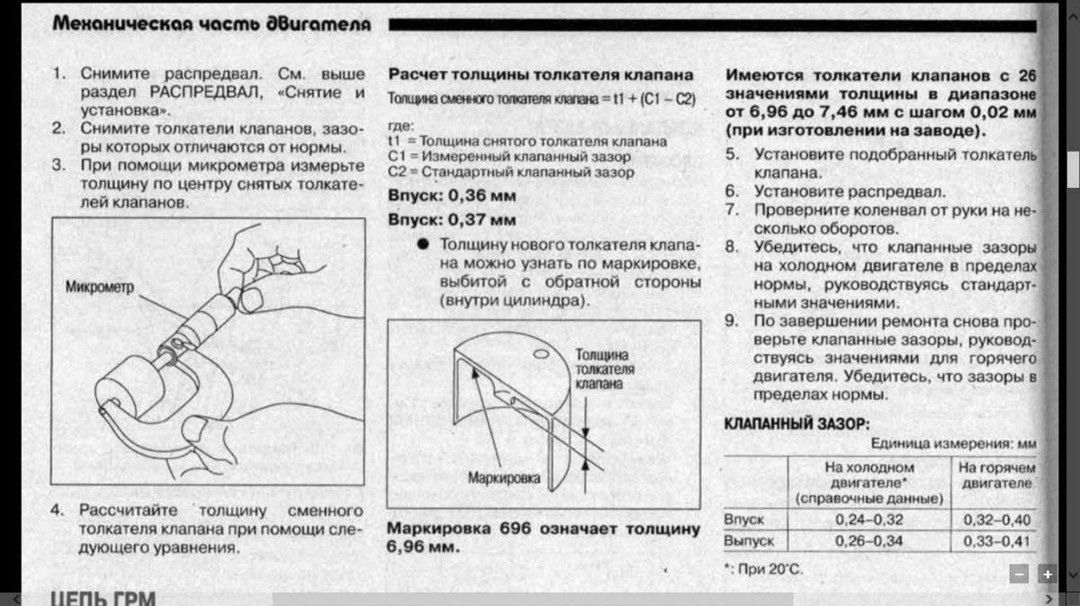 Qr20de регулировка клапанов зазоры