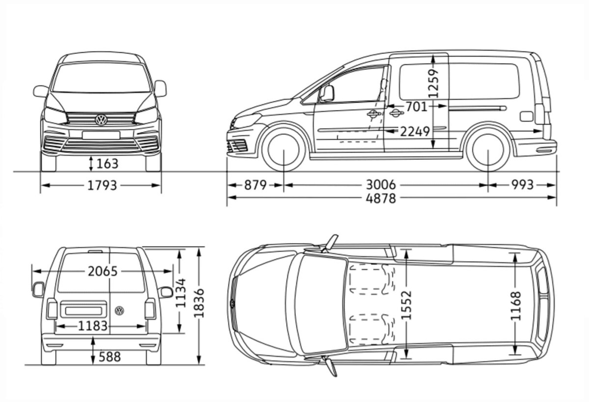 Габариты VW Caddy 3