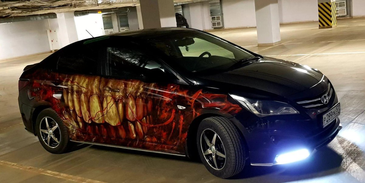 Аэрография на авто каллиграфия