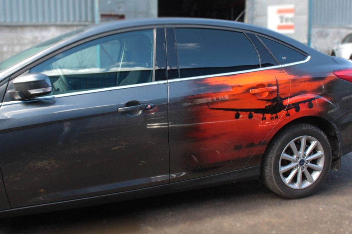 Аэрография пиксели на авто