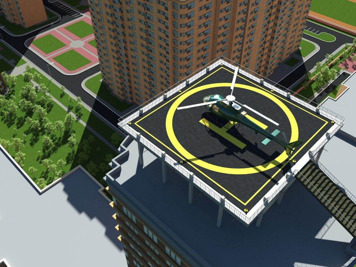 Вертолетная площадка на крыше