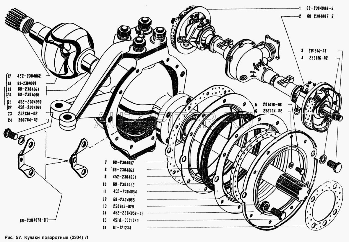 Схема поворотного кулака УАЗ Буханка