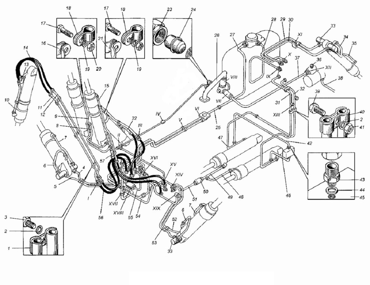 Схема гидравлики экскаватора ЭО 2621