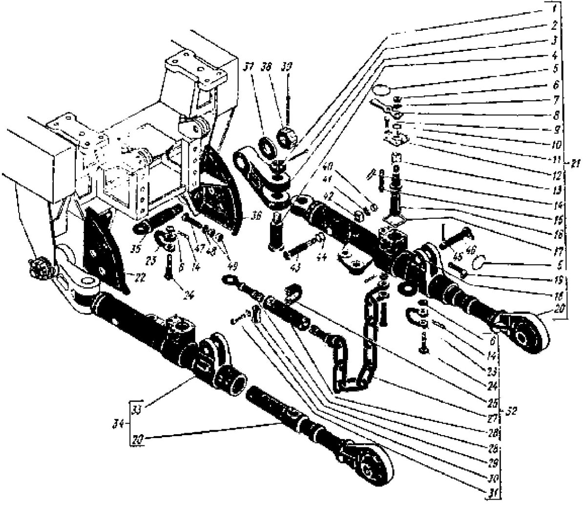 Механизм навески трактора к 701