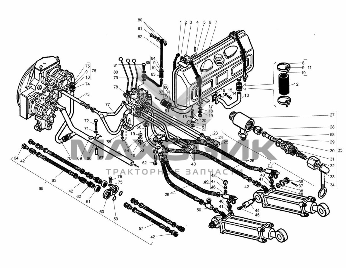 Гидросистема к 744 р2 рулевого управления