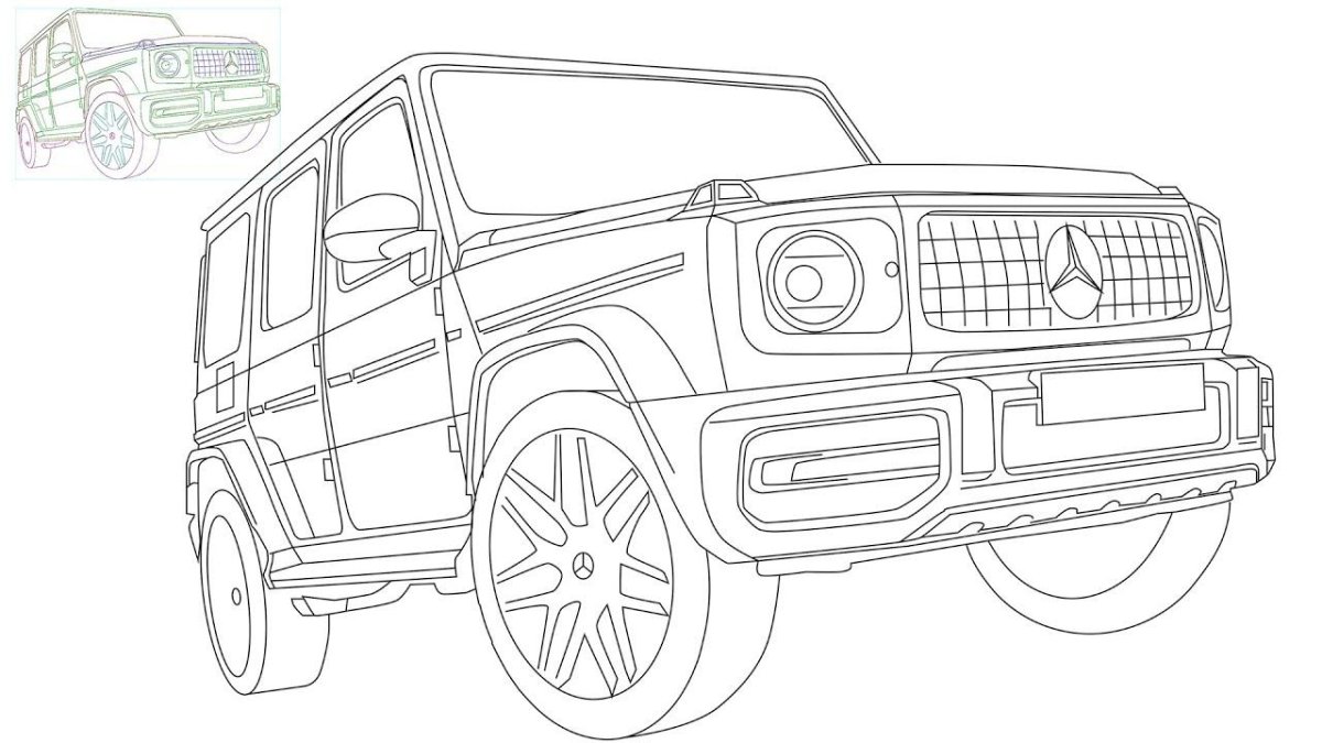 Раскраска Мерседес Гелендваген g63 AMG