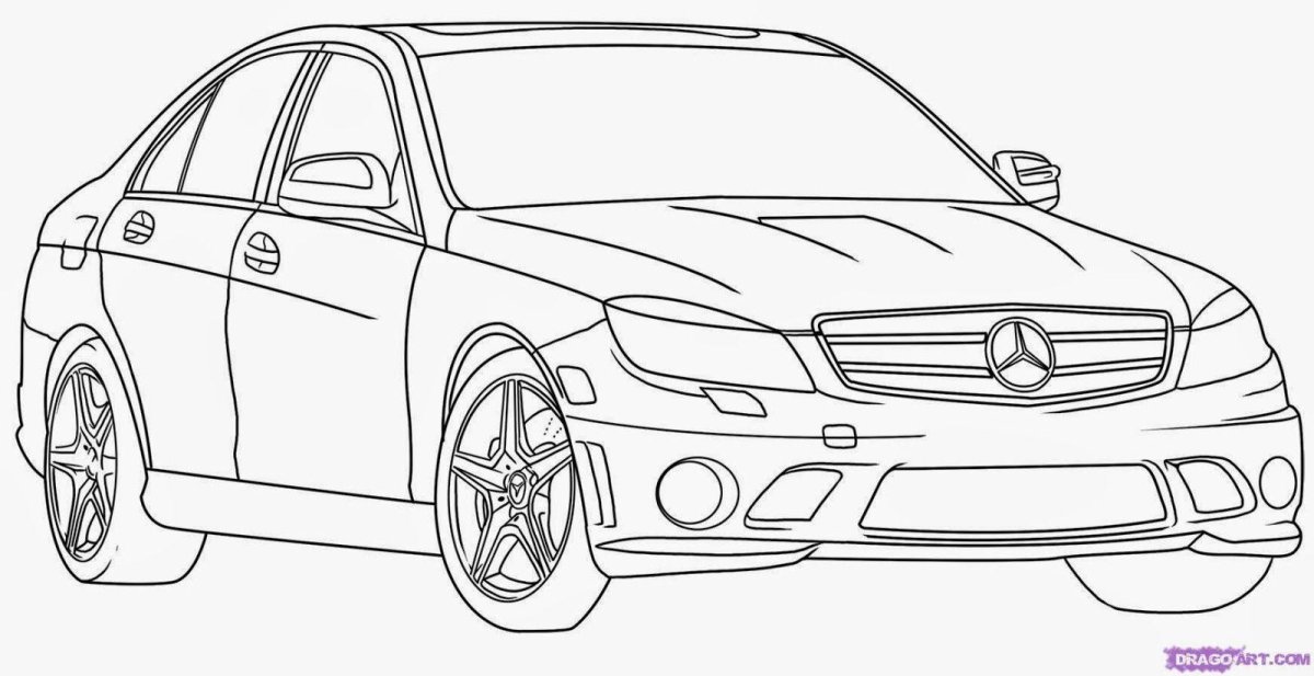 Мерседес Бенц c63 AMG раскраска