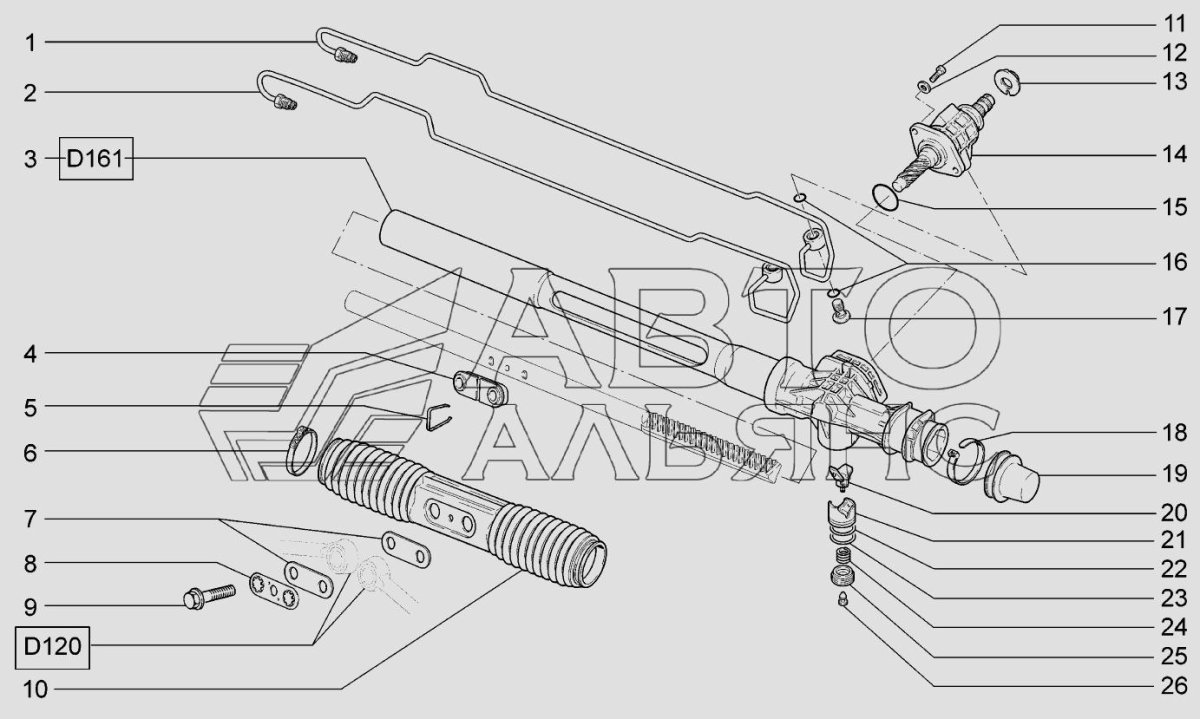 Рулевая рейка ВАЗ 2170 С ГУР