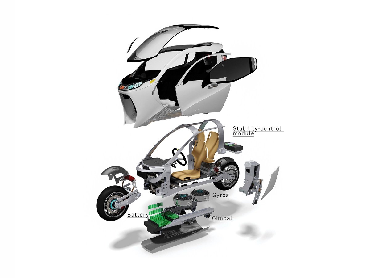 Двухколёсный автомобиль с гироскопом